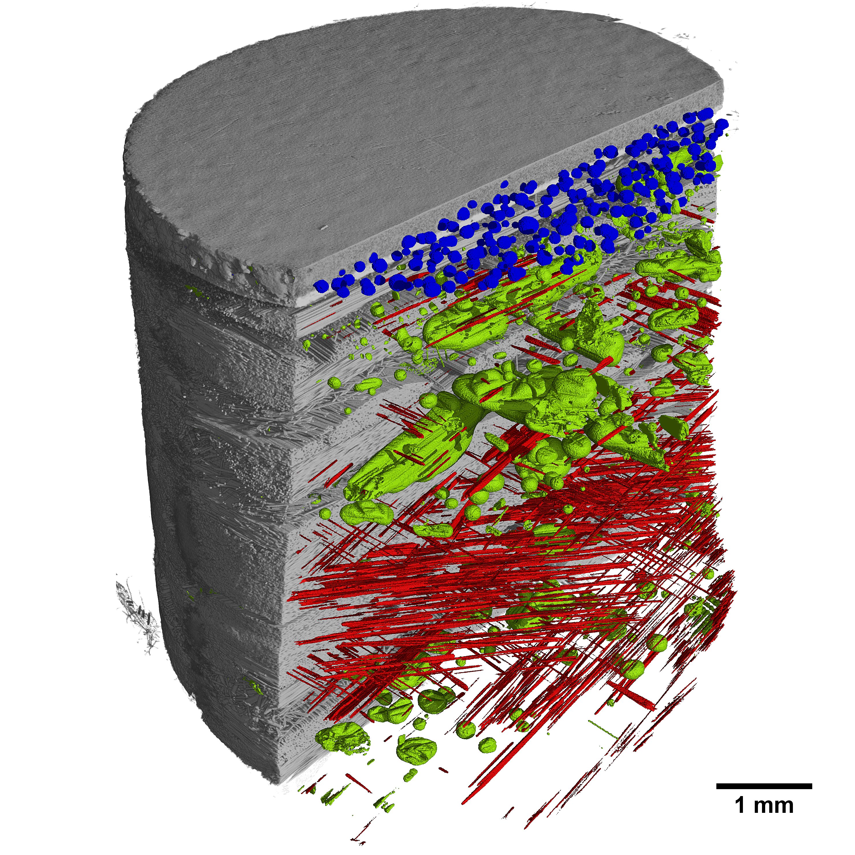 Coated Woven Fiber Composite – Showing segmentation of pores & defects