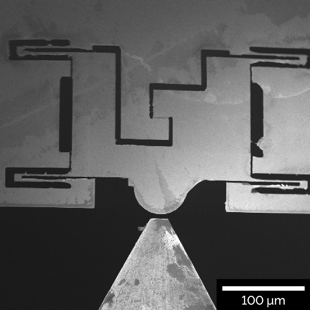 In-situ tensile test experiment of a single-layer graphene flake