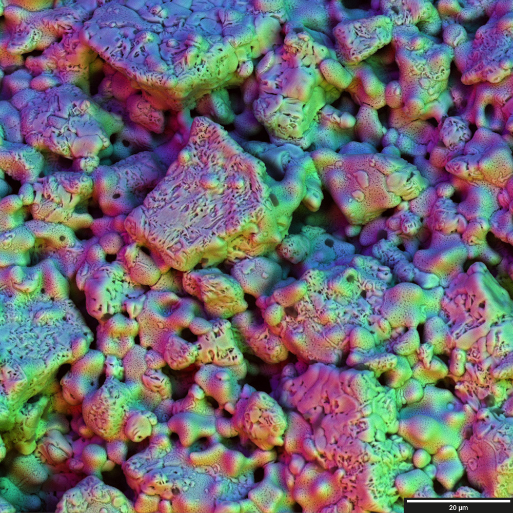 Observation of the charging materials in SingleVac mode - ceracmic (4Q BSE detector - Color mode)